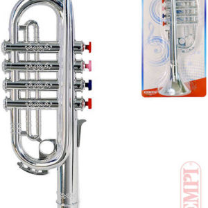 BONTEMPI Trumpeta dětská stříbrná 4 klapky plast *HUDEBNÍ NÁSTROJE*