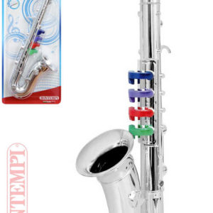 BONTEMPI Saxofon dětský stříbrný 4 klapek plast *HUDEBNÍ NÁSTROJE*