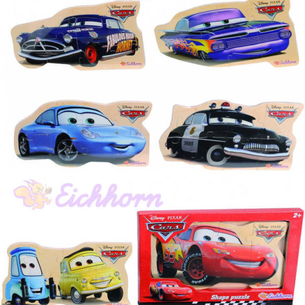 EICHHORN Disney CARS (Auta) Puzzle dřevěná skládačka 6 druhů