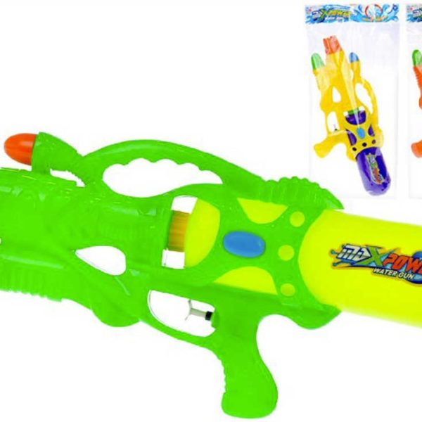 Pistole vodní barevná 45cm se zásobníkem na vodu různé barvy