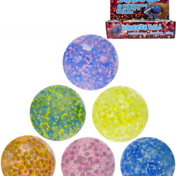 Míček anistresový balonek měkký s kuličkami 7cm na mačkání různé barvy