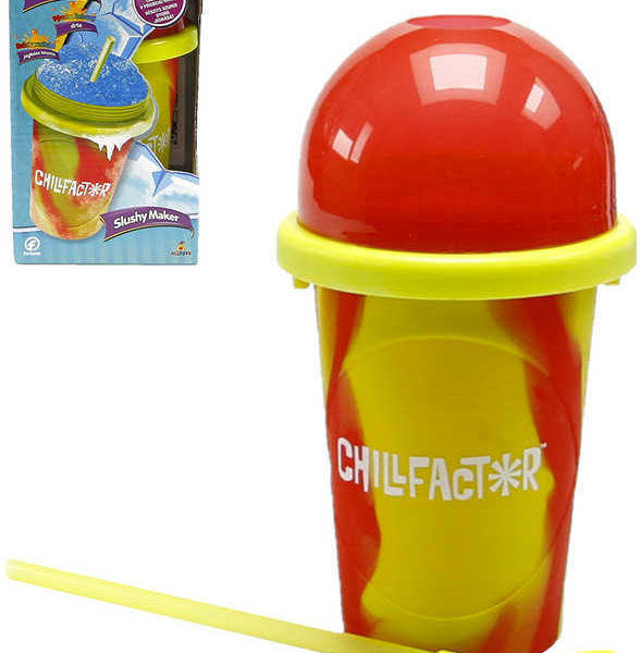 Chillfactor Slushy Maker výroba ledové tříště dětský shaker Žlutočervený plast