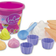 ANDRONI Výroba zmrzliny a cupcake set kyblík s formičkami na písek růžová