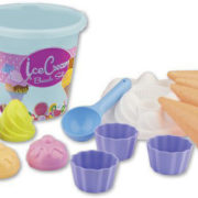 ANDRONI Výroba zmrzliny a cupcake set kyblík s formičkami na písek modrá