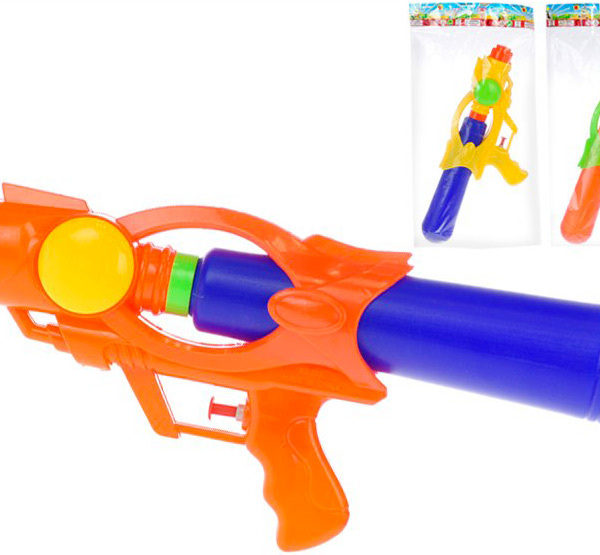 Pistole vodní stříkací 33cm se zásobníkem na vodu různé barvy