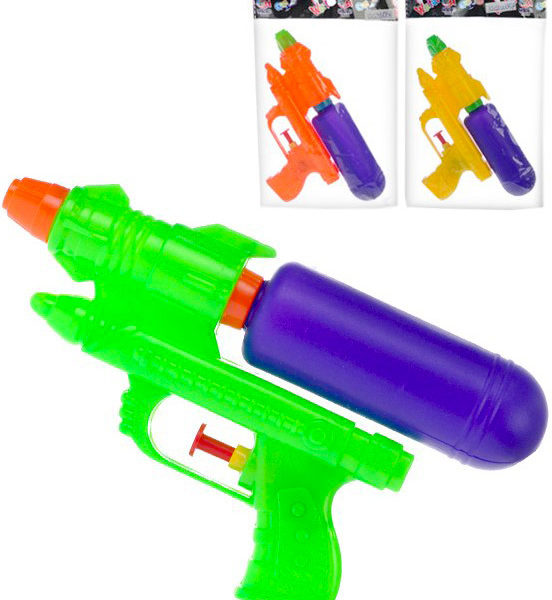 Pistole vodní stříkací 19cm se zásobníkem na vodu různé barvy