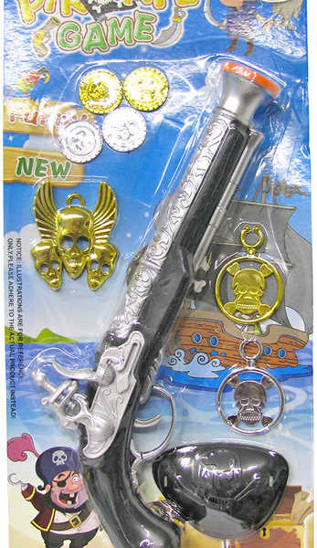 Bambitka pirátská zbraň 19cm set s klapkou na oko a doplňky plast