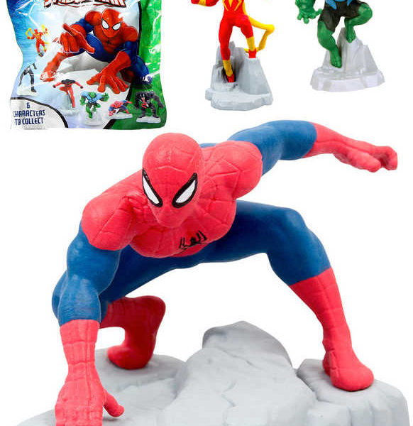 Spiderman sáček s figurkou na podstavci s překvapením různé druhy