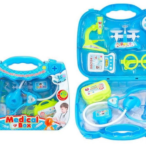 Doktorka v modrém kufříku set dětské lékařské potřeby plast