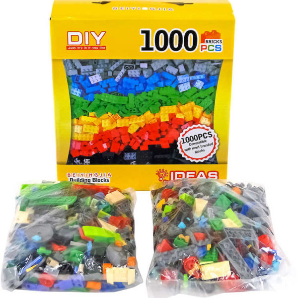 Stavebnice barevné kostky set 1000ks v krabici plast