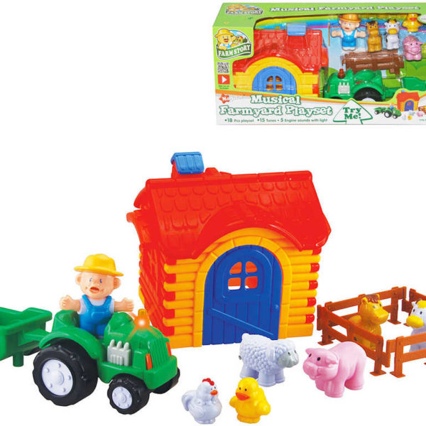 Baby set farmářský domek s traktorem a zvířátky na baterie Světlo Zvuk