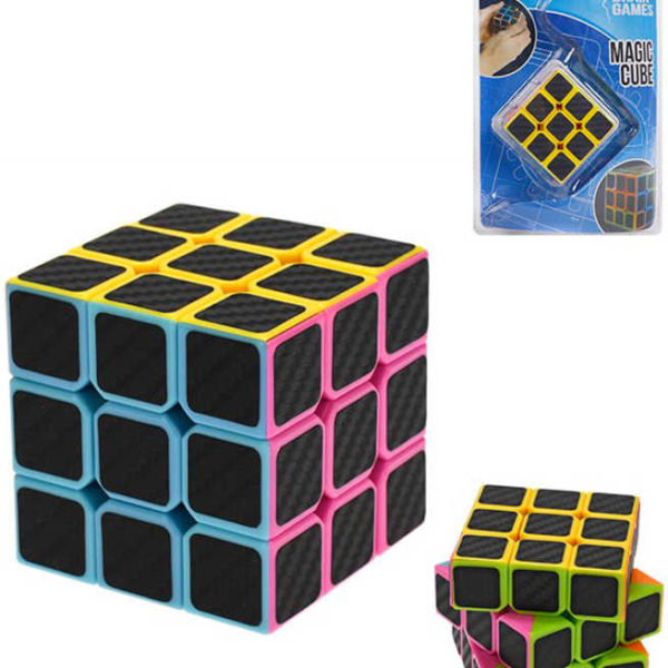 Hra Rubikova kostka černá 6,5cm dětský hlavolam plast