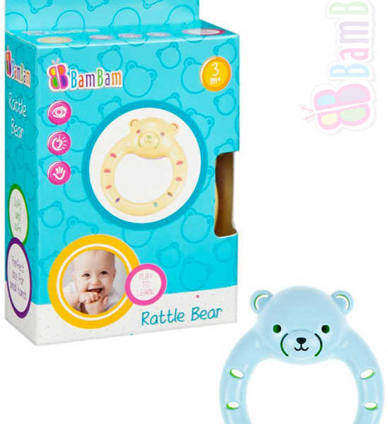 ET BAM BAM Baby chrastítko medvídek v krabici různé barvy pro miminko