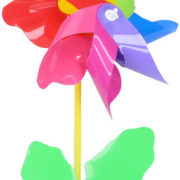 Větrník plastový na tyčce klasický duhový Květinka