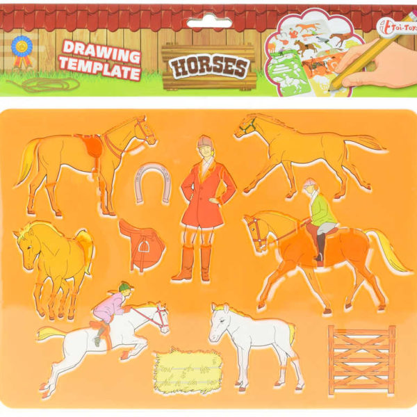 Kreslící šablony koně / princezny plast 27x19cm různé druhy v sáčku