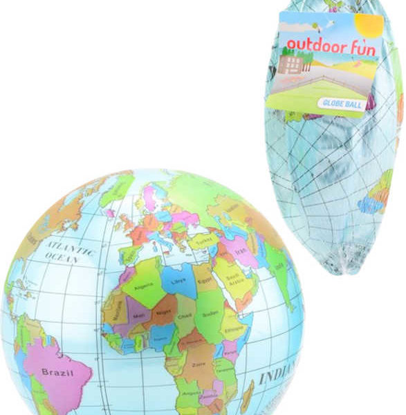 Míč nafukovací potištěný zeměkoule 23cm balon mapa světa