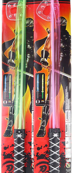 Meč samurajský 66cm na baterie Světlo Zvuk různé barvy plast