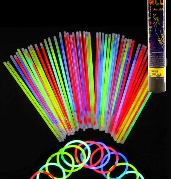 Party tyčinky barevné svítící ve tmě 25cm set 50ks světelná dekorace