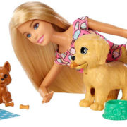 MATTEL BRB Péče o štěňátka set panenka Barbie s pejsky a doplňky