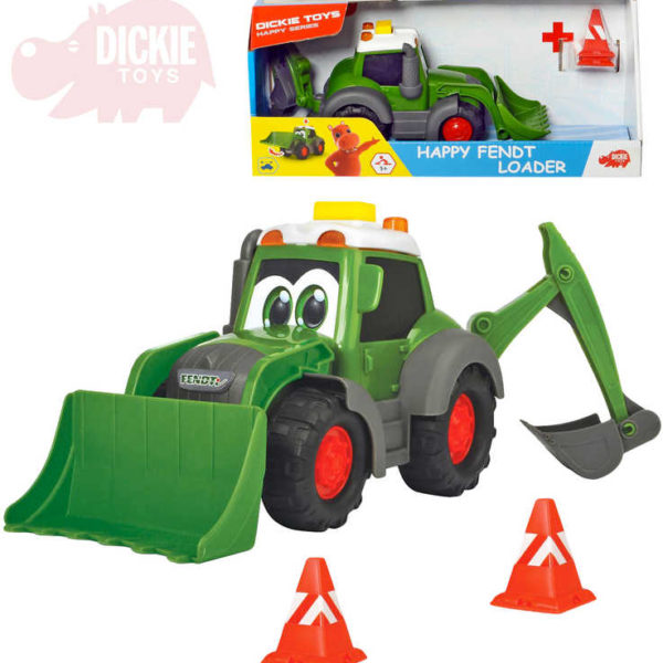 DICKIE Baby traktor Happy Fendt 21cm nakladač s očima na volný chod