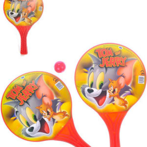 Pálky na plážový tenis Tom a Jerry set 2ks s míčkem v síťce plast