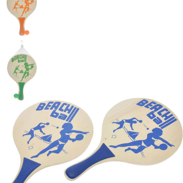 DŘEVO 2-Play set na plážový tenis 2 pálky + míček různé barvy *DŘEVĚNÉ HRAČKY*
