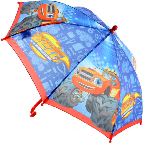 Deštník dětský Plamínek a čtyřkoláci manuální otevírání modrý