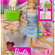 MATTEL BRB Panenka Barbie herní set koupání zvířátek mění barvu