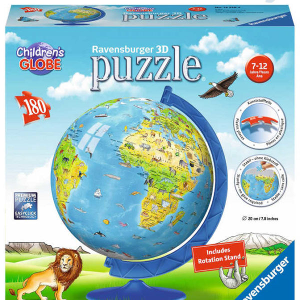 RAVENSBURGER Puzzle 3D Dětský globus 180 dílků 20cm AJ plast