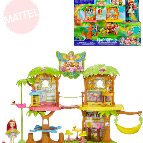 MATTEL Enchantimals kavárna v džungli herní set s panenkou a zvířátkem