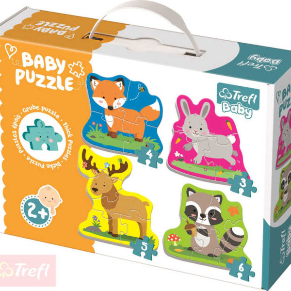 TREFL Baby puzzle Zvířátka velké dílky 4v1 set 18 dílků pro miminko