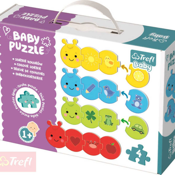 TREFL Baby puzzle Barvy spojovací housenka set 16 dílků pro miminko