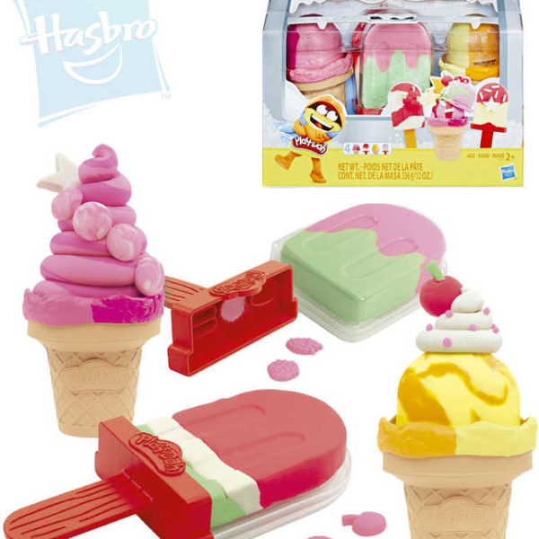 HASBRO PLAY-DOH Modelína zmrzlina v chladničce set 4 kelímky v kornoutu