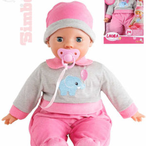 SIMBA Baby panenka Laura interaktivní miminko na baterie set s doplňky Zvuk
