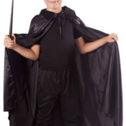 KARNEVAL Šaty plášť + klobouk čaroděj černý (3-10 let) *KOSTÝM*