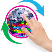 Batoh flitrový vak 29x30cm kreativní set s fixami k vybarvení překlápěcí efekt