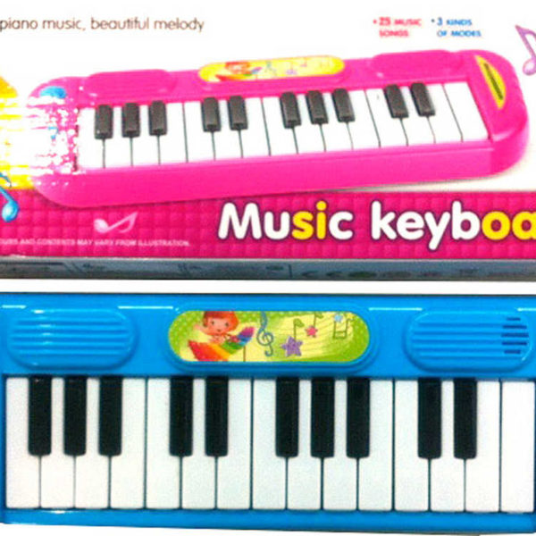 Piáno barevné elektronické 25 kláves dětský keyboard na baterie Zvuk