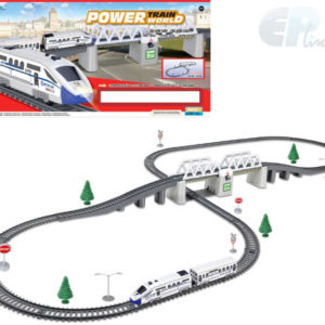 EP Line Power Train World vláčkodráha základní set mašinka s vagonem na baterie