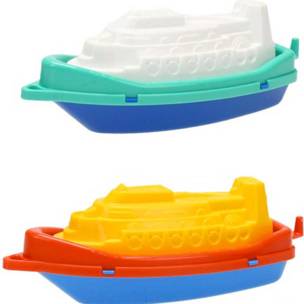 Baby loďka 14cm parník barevný do vody různé barvy pro miminko plast