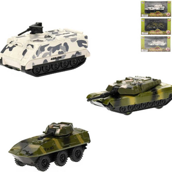 Tank kovový 9-10cm obrněné vozidlo volný chod různé druhy a barvy