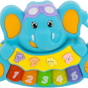 Baby pianko slon se zvířátky na baterie 5 kláves Zvuk různé barvy pro miminko