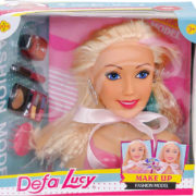 Defa Lucy hlava česací kadeřnický set s doplňky blondýnka dlouhé vlasy
