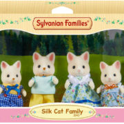 Sylvanian Families rodina hedvábných kočiček set 4 figurky kočičí rodinka v krabici