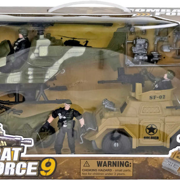 Zásahové komando army set vojenský 3 figurky s vozidly a zbraněmi