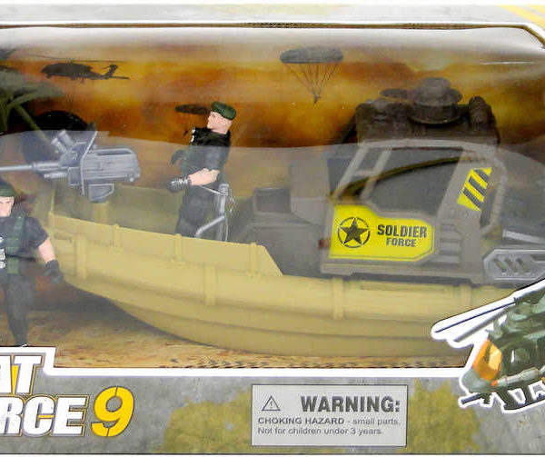 Zásahové komando army set vojenský motorový člun se 2 figurkami