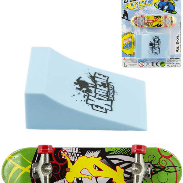 Skateboard prstový set s rampou různé druhy plast na kartě