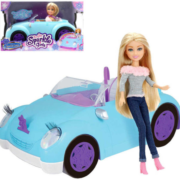 Panenka Sparkle Girlz Coupe set s autíčkem cabriolet v krabici