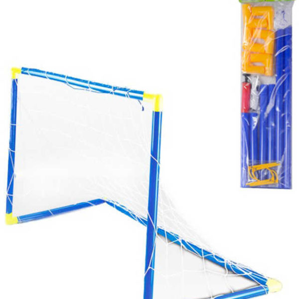 Branka dětská fotbalová modrá 92x56x63cm skládací na kopanou plast