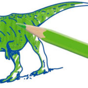SES CREATIVE Razítka dětská dinosauři kreativní set 11ks s pastelkami