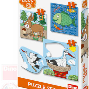 DINO Baby puzzle Kde žijí zvířátka 18x18cm skládačka 3v1 velké dílky